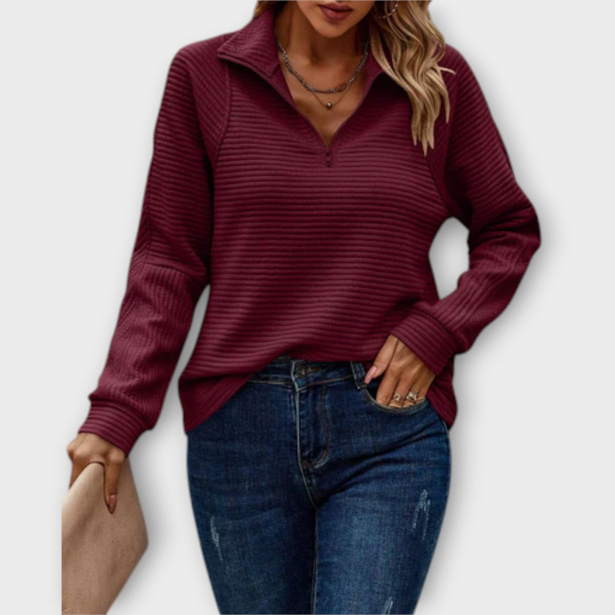 Lila | Pull V-Cou Élégant