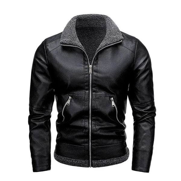 Veste en Cuir Élégant en Fleece