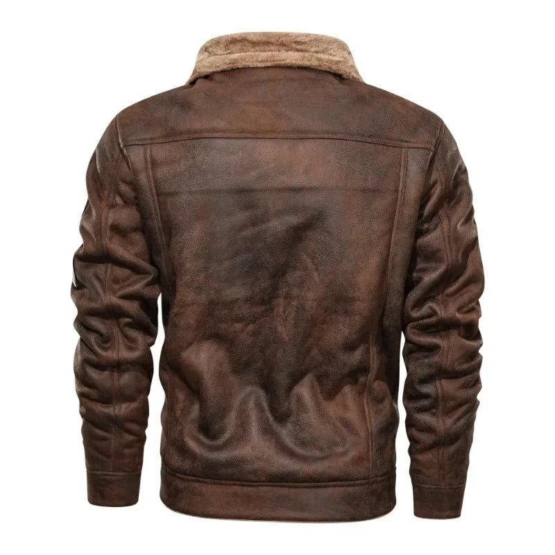 Veste en Cuir en Fleece Élegante et Chaude