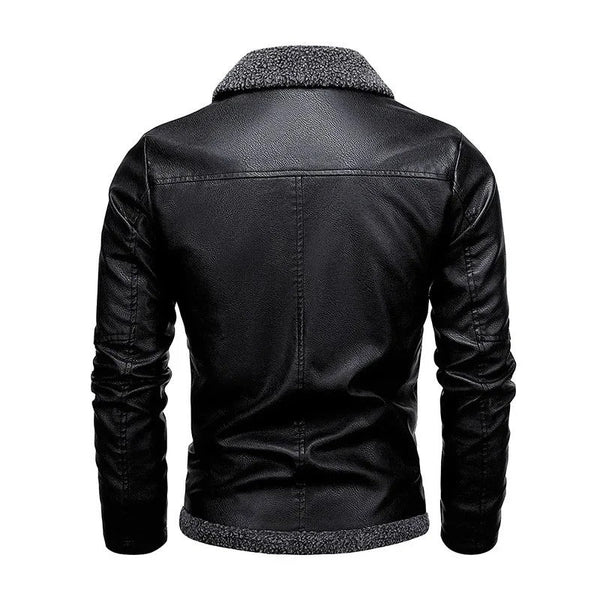 Veste en Cuir Élégant en Fleece