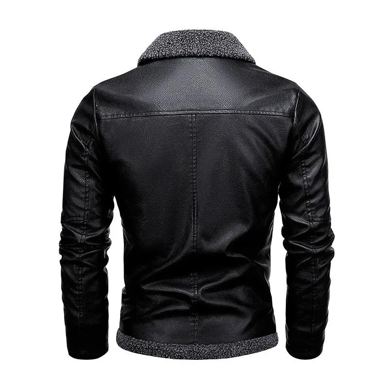 Veste en Cuir Élégant en Fleece