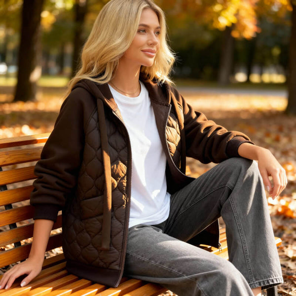 NATALIE | VESTE À CAPUCHE QUILTÉE