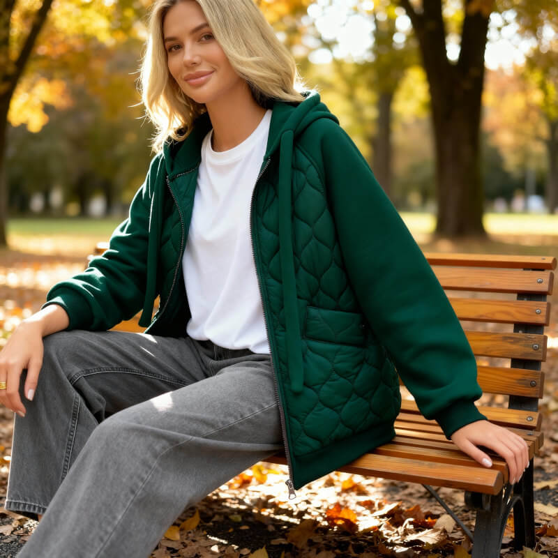 NATALIE | VESTE À CAPUCHE QUILTÉE