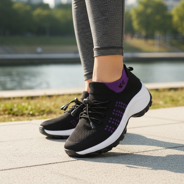 Ambulo Orthopaedic Shoes Knitted Fabric - Purple Black