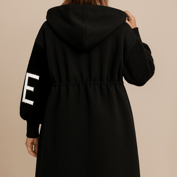 SELENE | MANTEAU LONG TRICOTÉ À CAPUCHE