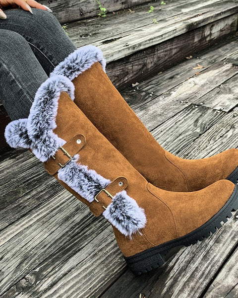 Willow Lane | Bottes d'hiver mi-mollet doublées en peluche
