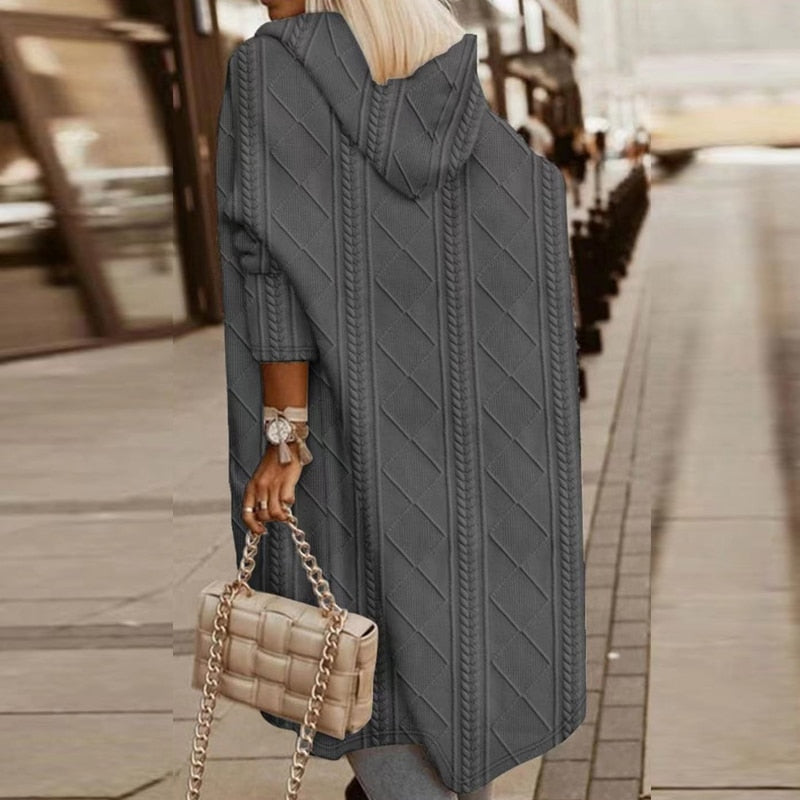 Johani | Cardigan à Capuche Long Élargi