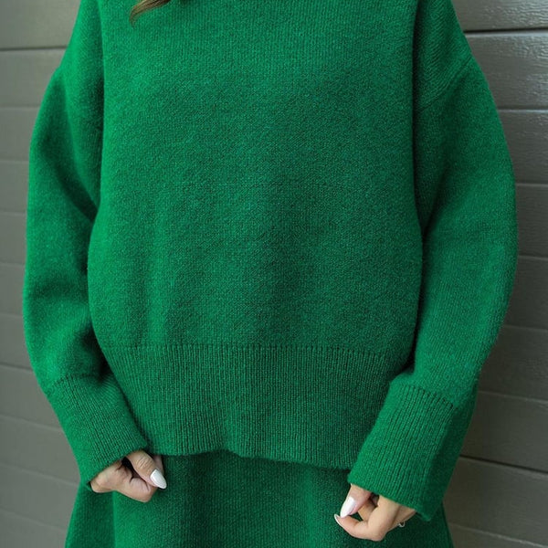 Esme |  A cozy sweater and a flowy flattering skirt